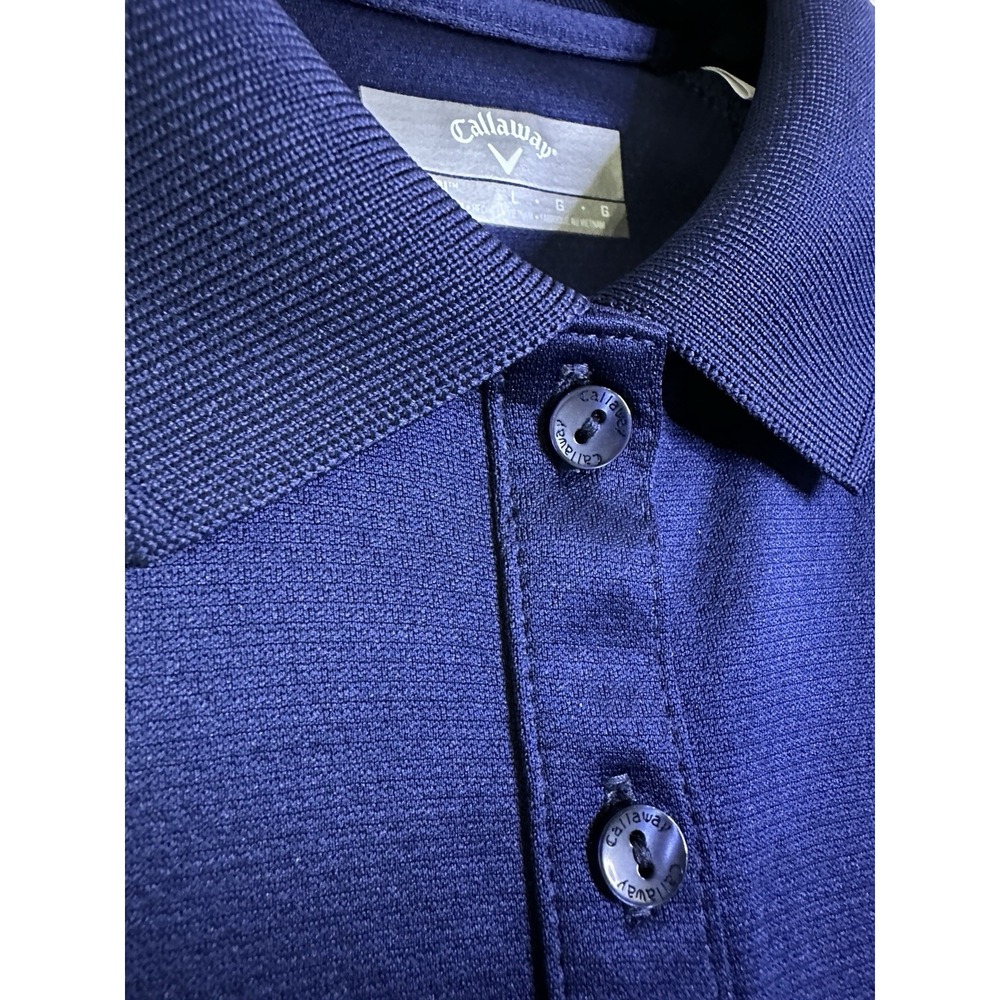 Callaway Womens SWING TECH Solid Knit Navy Polo Peacoat Size Large - OPTI DRI - Picture 5 of 10